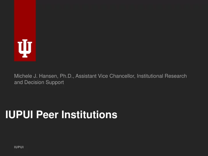 iupui peer institutions