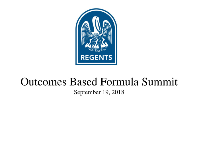outcomes based formula summit