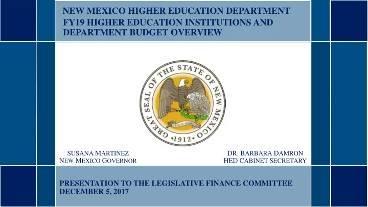 new mexico higher education department fy19 higher