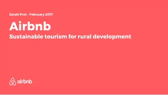 Airbnb  Sustainable tourism for rural development  Airbnb in Europe  From urban to rural tourism