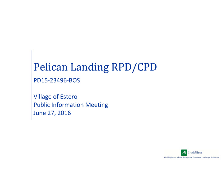 pelican landing a development of regional impact state