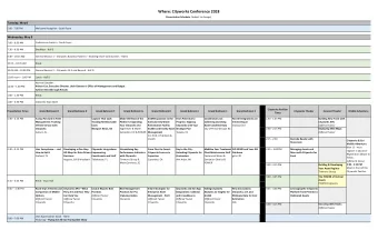 Where: Cityworks Conference 2018 Presentation Schedule (Subject to change)  Tuesday, May 8  5:00