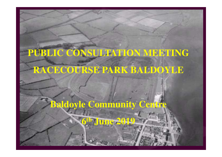 public consultation meeting racecourse park baldoyle