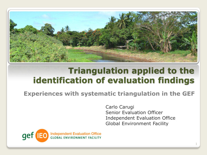 triangulation applied to the identification of evaluation