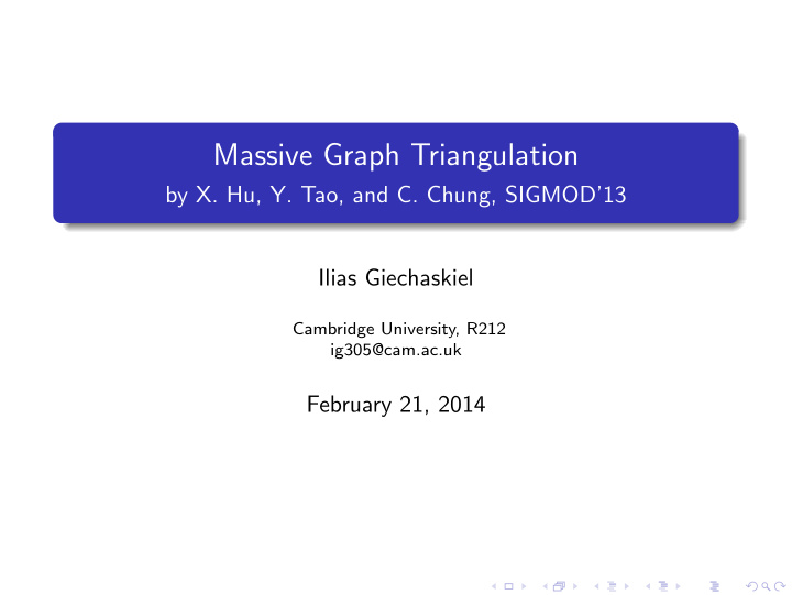 massive graph triangulation