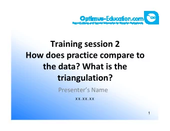 Training session 2  How does practice compare to  the data? What is the  the data? What is the