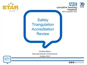 Safety  Triangulation  Accreditation  Review  Christine Morris  Associate Director of Governance
