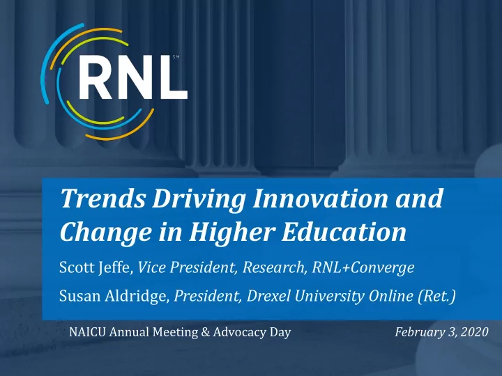 change in higher education