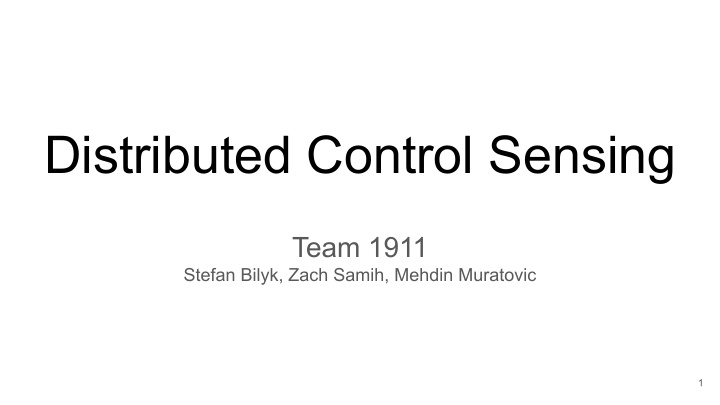 distributed control sensing