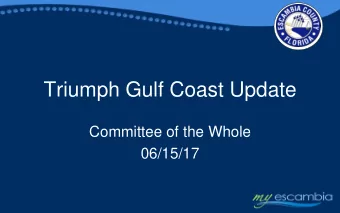 Triumph Gulf Coast Update  Committee of the Whole  06/15/17  Overview  The Gulf Coast Economic