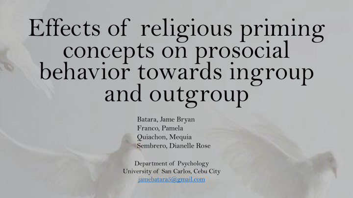 effects of religious priming concepts on prosocial