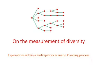 On the measurement of diversity  Explorations within a Participatory Scenario Planning process  1