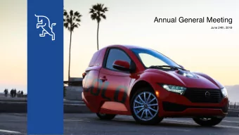 Annual General Meeting  June 24th, 2019  Agenda  ANNUAL GENERAL MEETING JUNE 2019