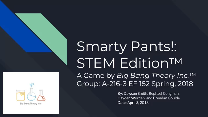 smarty pants stem edition