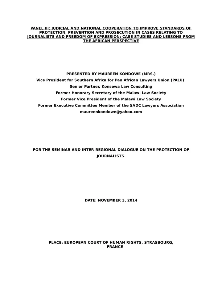 panel iii judicial and national cooperation to improve
