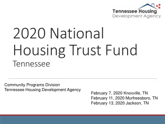 2020 National  Housing Trust Fund  Tennessee  Community Programs Division  Tennessee Housing