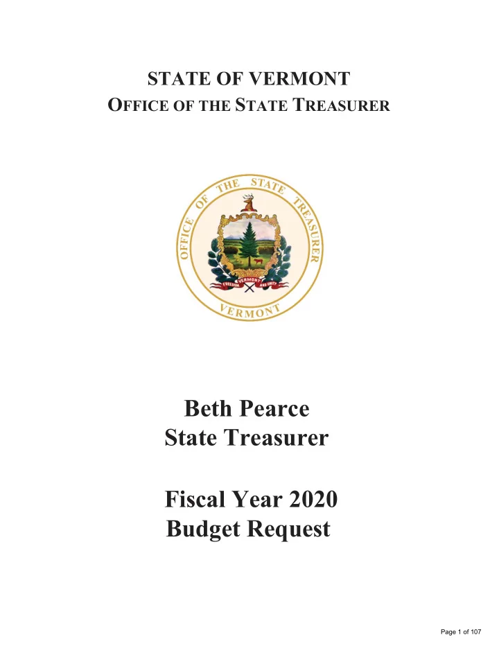 beth pearce state treasurer fiscal year 20 20 budget