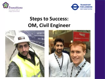 Steps&amp;to&amp;Success:&amp;  OM,&amp;Civil&amp;Engineer  Jul$15$  Jul$17$  Leave$to$  Sep$16$