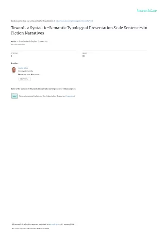 Towards a Syntactic-Semantic Typology of Presentation Scale Sentences in  Fiction Narratives