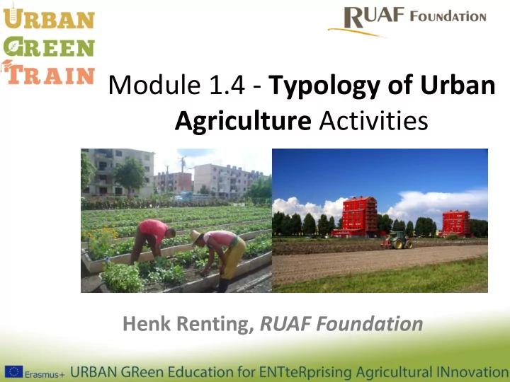 module 1 4 typology of urban