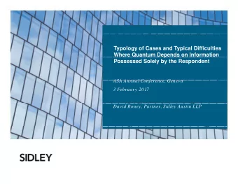 Typology of Cases and Typical Difficulties  Where Quantum Depends on Information  p  Possessed