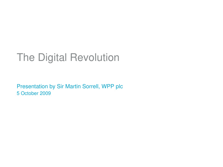 the digital revolution