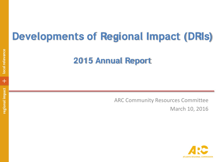 developments of regional impact dris