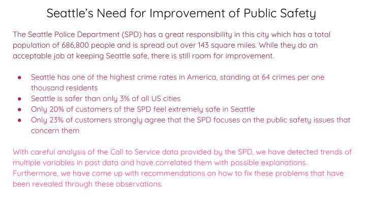 seattle s need for improvement of public safety
