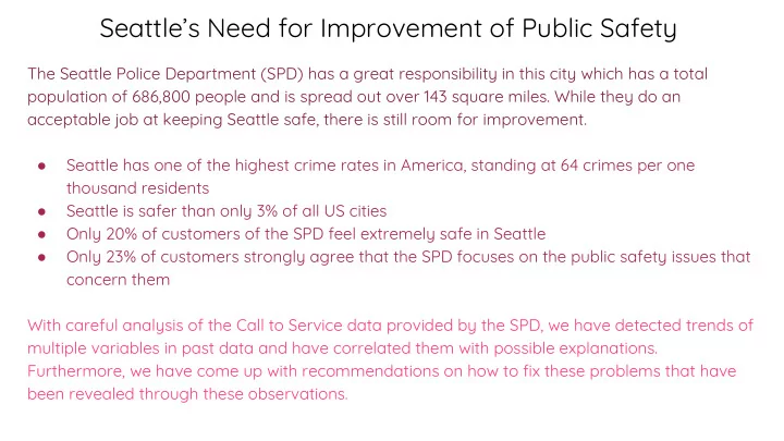 seattle s need for improvement of public safety