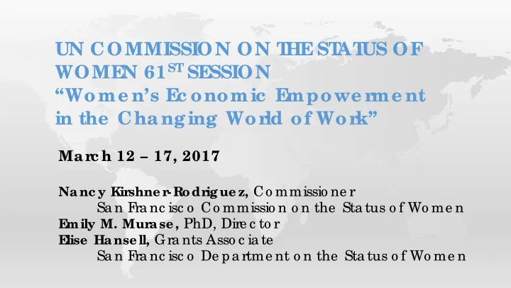 un commission on t he st at us of n 61 st se wome ssion