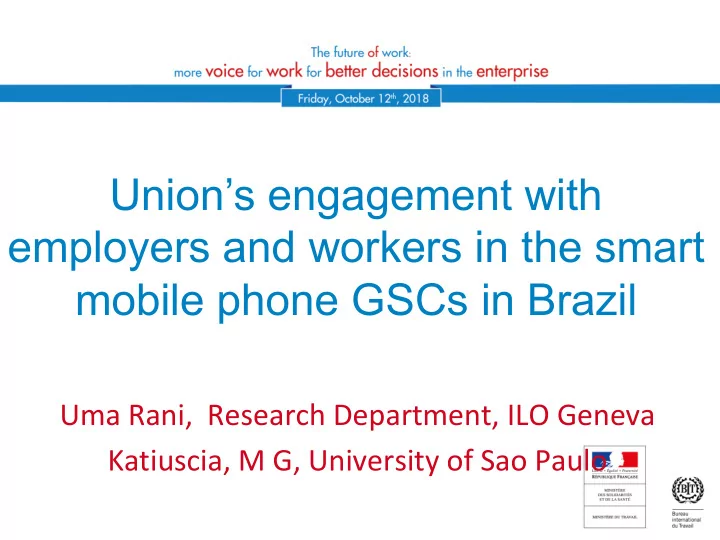 union s engagement with employers and workers in the