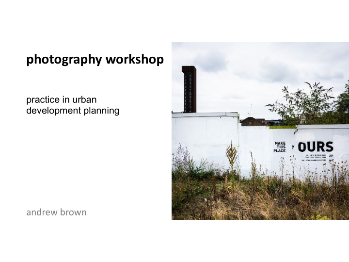 photography workshop