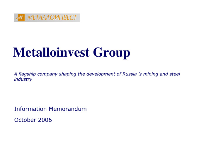 metalloinvest group