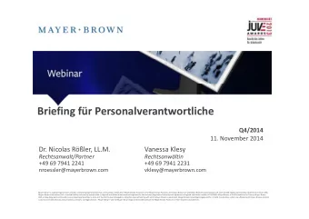 Briefing fr Personalverantwortliche  Briefing fr Personalverantwortliche  Q4/2014  Q4/2014  11.