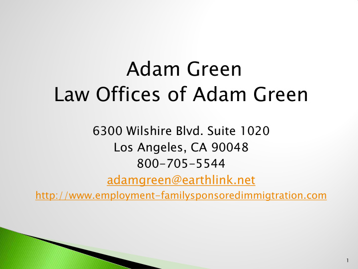 adam green law offices of adam green