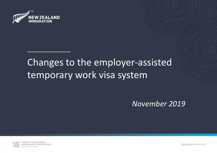 november 2019 what government intends to achieve create