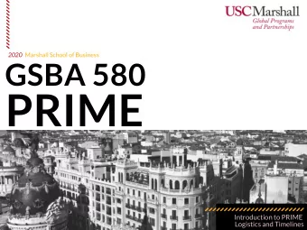 PRIME  Introduction to PRIME  Logistics and Timelines  About Us  1  Office of Global Programs &amp;