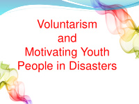 voluntarism and motivating youth people in disasters