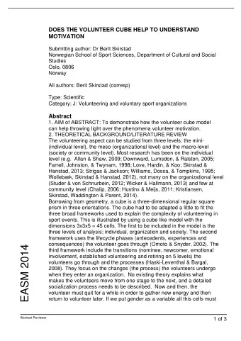 EASM 2014  third framework include the transitions (nominee, newcomer, emotional  involvement,