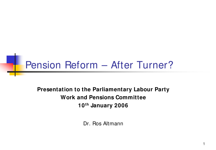 pension reform after turner