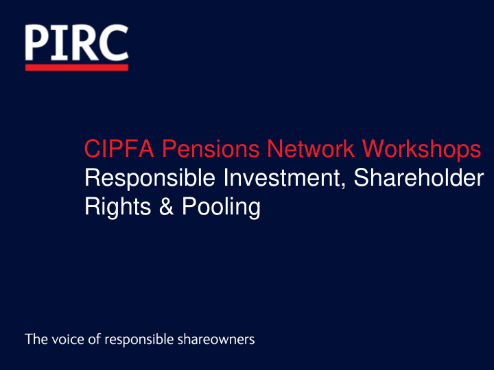 cipfa pensions network workshops responsible investment