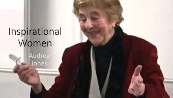 Inspirational  Women  Audrey  Jones  Undertaking tr  transformative research wit  ith vic  ictim-