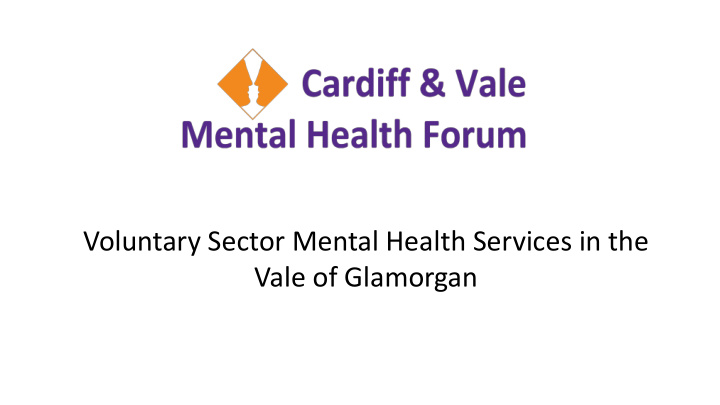 voluntary sector mental health services in the vale of