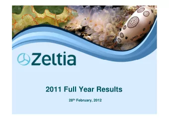 2011 Full Year Results 28 th February, 2012  1  1  Disclaimer  This document includes only summary