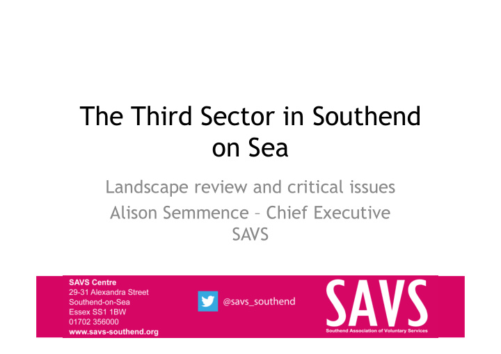 the third sector in southend on sea