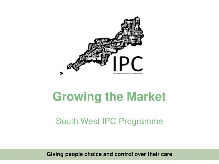 growing the market