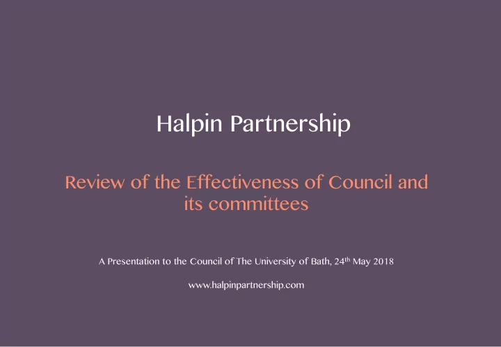 halpin partnership