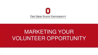 MARKETING YOUR  VOLUNTEER OPPORTUNITY  WE WANT YOU  TO MARKET YOUR VOLUNTEER OPPORTUNITY MARKETING