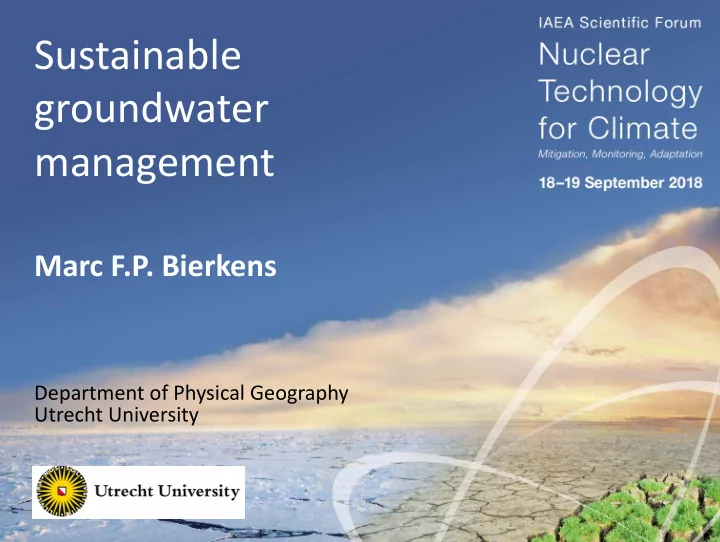 sustainable groundwater management
