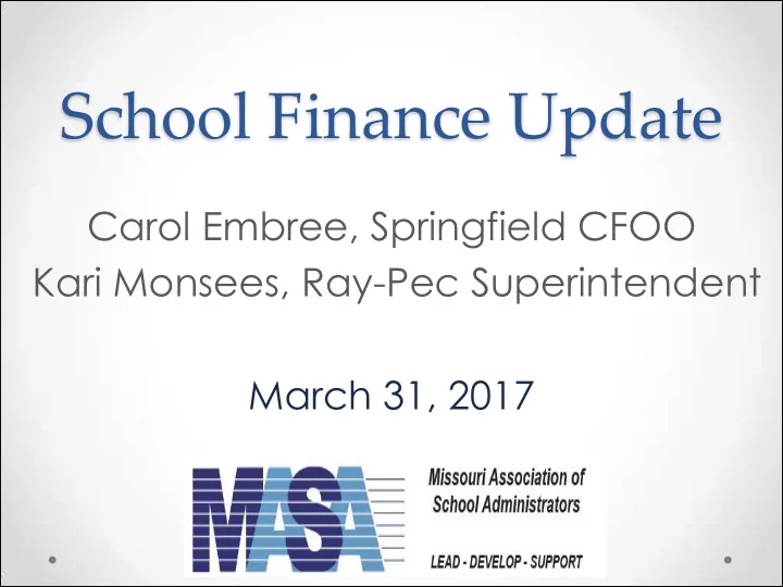 school finance update